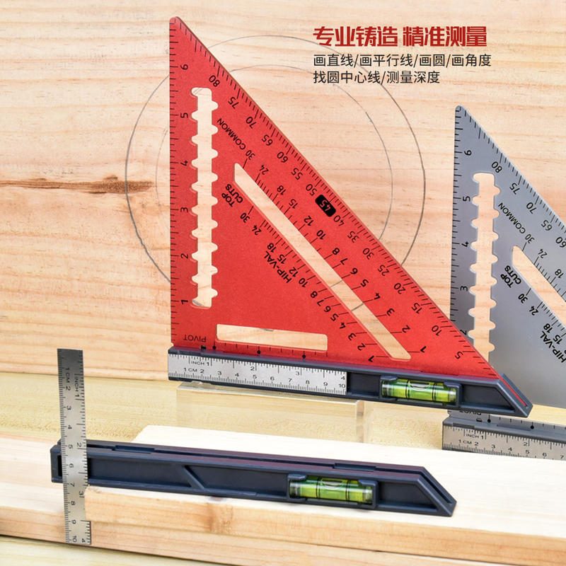 Podesivo aluminijsko stolarsko trokutasto ravnalo 7/12 inča